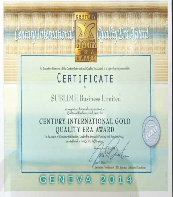 Century International Quality Era Award